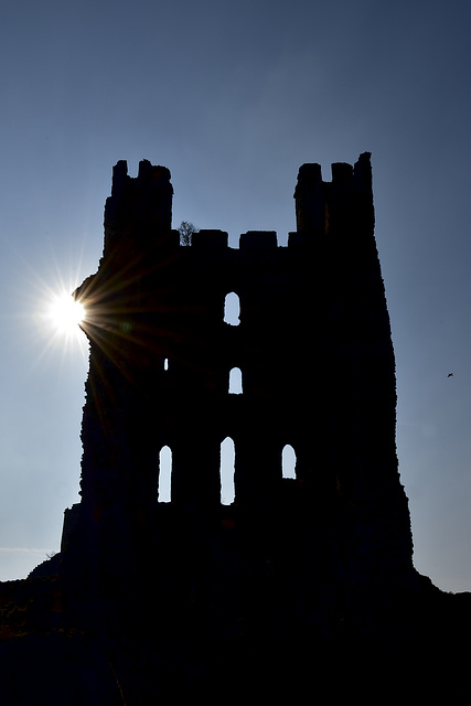 East Tower silhouette - Helmsley Castle