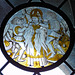 The Martyrdom of St. Leger Stained Glass Roundel in the Cloisters, October 2017