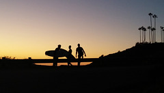 surfers at  sunset La Jolla Nov 2016