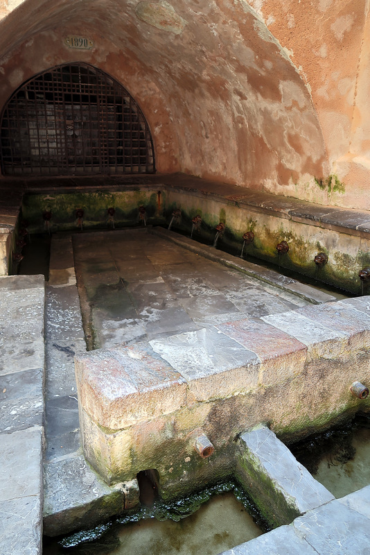 Medieval stone fountain