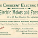 Crescent Electric Company, Electric Motors and Fans, Lancaster, Pennsylvania, ca. 1895