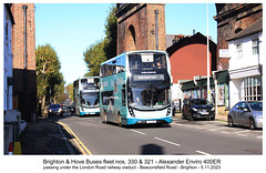 Brighton & Hove Buses fleet nos 330 321 5 11 2023