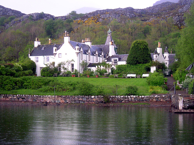 Letterewe House taken from the boat going over Loch Maree May 2004