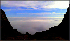 Sierra de La Cabrera rising above the sea of fog. Madrid in there somewhere