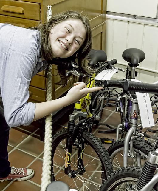 Phoebe found her old Raleigh bicycle in a museum
