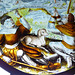 Detail of the Annunciation to the Shepherds Stained Glass Roundel in the Cloisters, October 2017