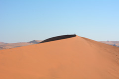 Namibia, The Sossusvlei National Park, The Crest of the Dune of Big Daddy with Tiny Humans on It