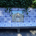 Bench with tiles.