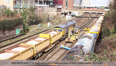 GBRf 66750 & 66711 on track maintenance duties south of East Croydon station - 25 2 2023