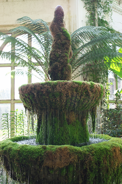 Mossy fountain at Lyme Park, Cheshire