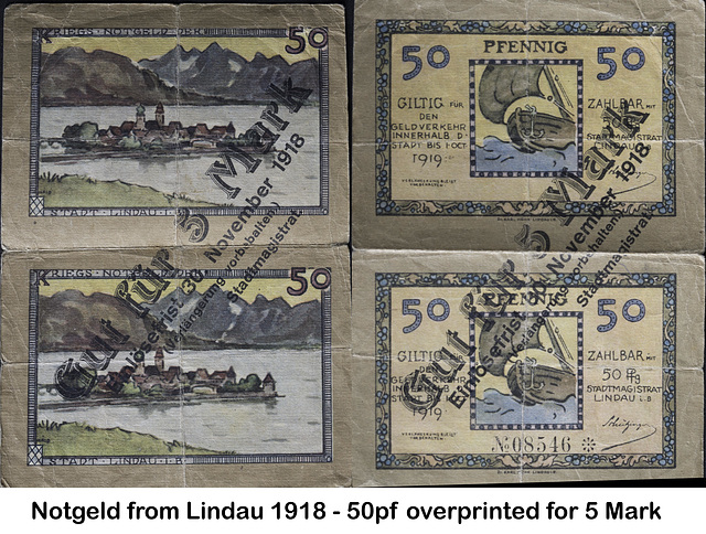 Notgeld of 1918 from Lindau - face and reverse
