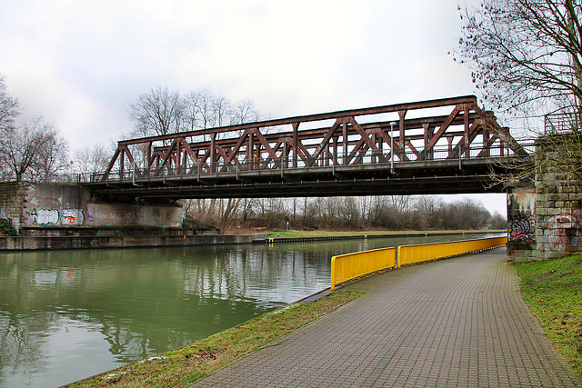 Eisenbahnbrücke der Bahnstrecke Duisburg–Quakenbrück über dem Wesel-Datteln-Kanal (Dorsten) / 4.02.2018