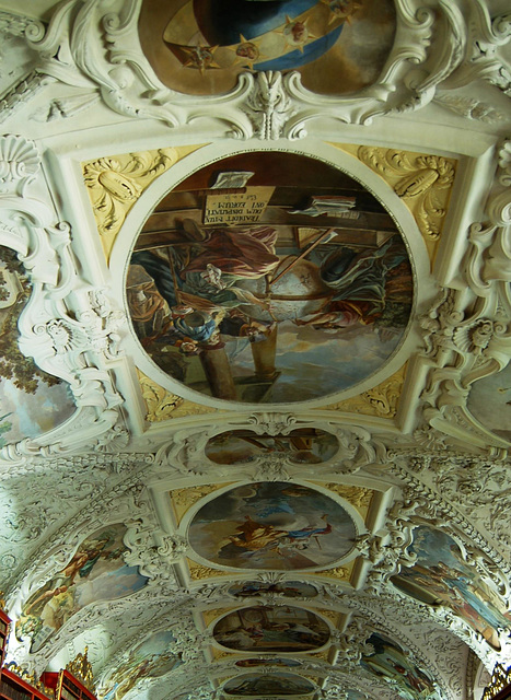Detail of Ceiling the Theological Hall, Strahov Monastery, Prague