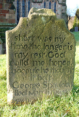 Memorial to George Spauldon (Died 1742), St Oswald's Churchyard, Church Street, Ashbourne, Derbyshire