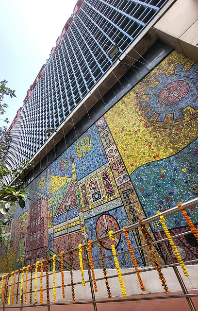 Mosaics on a wall