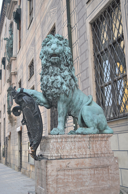 München, Entrance to the Residence, Left Lion