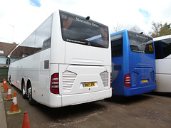 Mulleys Motorways coaches at Ixworth - 25 Mar 2023 (P1140774)