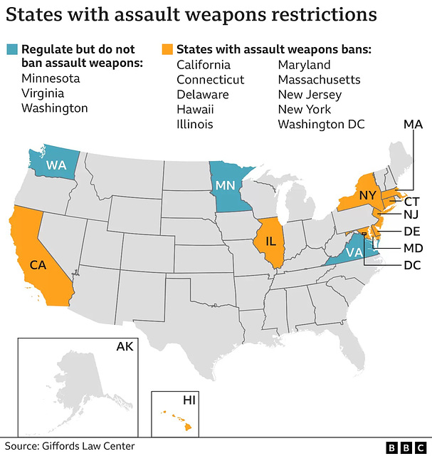 msa - assault weapon bans by state