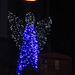 Fantastic angel in lights outside the church
