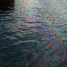 La beauté d'un arc-en-eau , grâce aux hydrocarbures..........