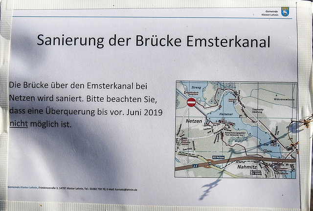 20190410 4702CPw [D~PM] Brücke, Netzener See, Netzen, Kloster Lehnin
