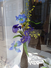 Iris, Mimosa and Forsythia.  All fake, but rather lovely