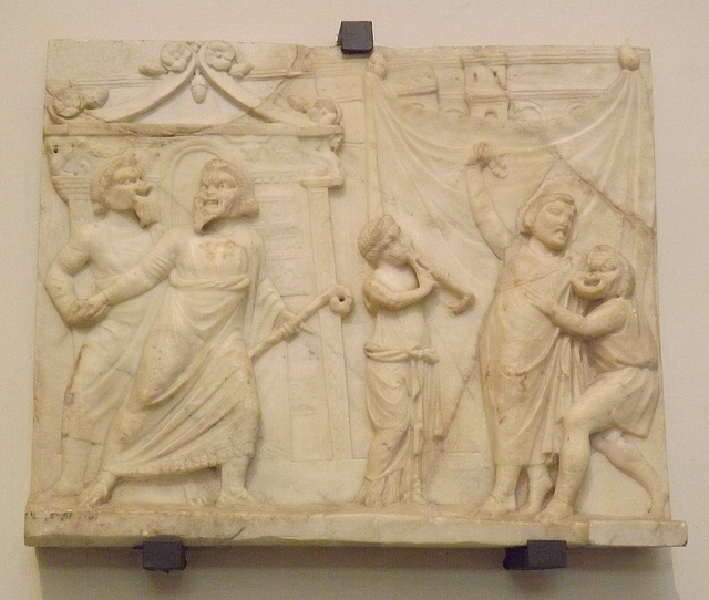 Relief with a Theatrical Scene in the Naples Archaeological Museum, July 2012