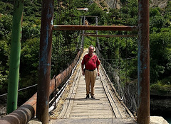 Author on a bridge
