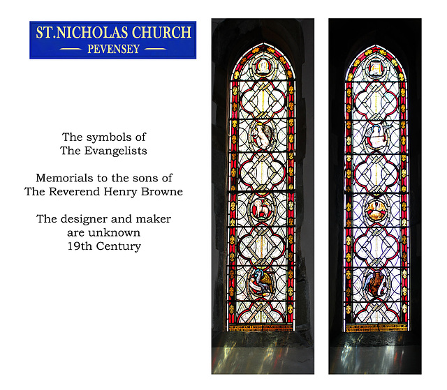 St Nicholas, Pevensey, The Reverend Henry Browne's sons' memorial windows