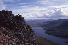 The view East along the top of Stac Polly
