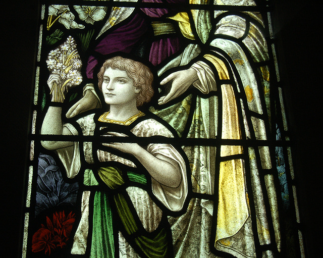 Detail of Stained Glass Window, St Peter's Church, Falstone, Northumberland