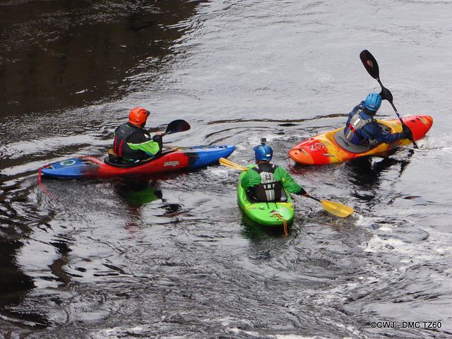 Kayakers on the Findhorn at Dulsie