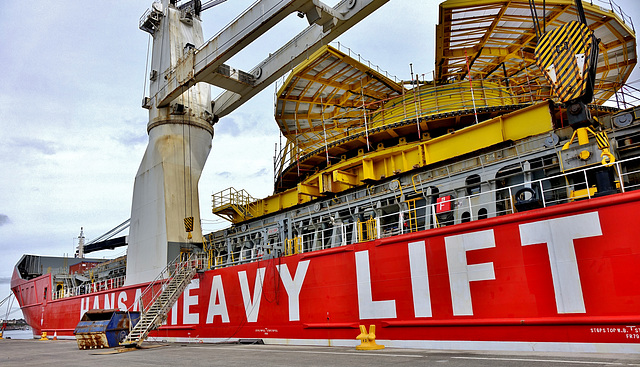 General Cargo and Heavy Lift Ship HHL Lagos. Docked in North Shields