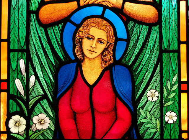Detail of Graham Memorial Window, St Peter's Church, Parwich, Derbyshire