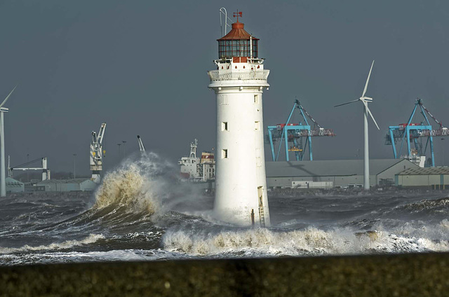 Lighthouse at high tide.