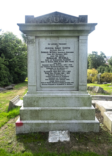 Grave of R. S. McColl, Footballer and Newsagent