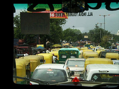 Delhi's chaotic traffic.