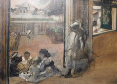 Detail of the Sketch of a Courtyard of a House in New Orleans by Degas in the Metropolitan Museum of Art, December 2023