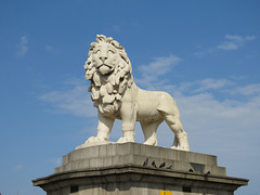 Coade stone lion, Westminster bridge, London
