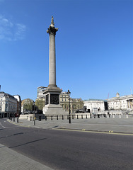 Nelson in self isolation, Trafalgar square, London