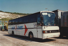 Belgian registered Setra at Dover ferry terminal – 5 Aug 1996 (322-01)