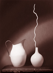 Enamel pitcher and vase