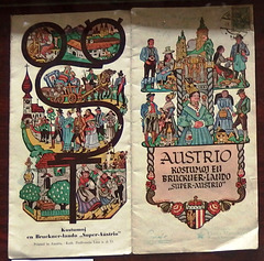 Kolora prospekto pri Aŭstrio (1930-aj jaroj) - El tablovitrino pri kronologia prezento de turismaj prospektoj el la mondo