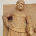 Detail of a Grave Relief from Eleusis of a Bearded Warrior in the National Archaeological Museum in Athens, May 2014