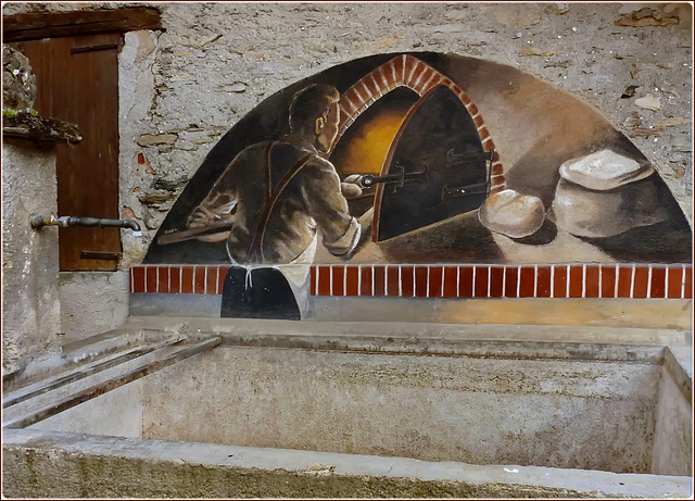 Usseaux : Arti e mestieri - il fornaio - murales