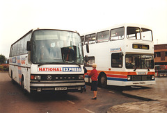 Chenery Travel (National Express contractor) H64 PDW in Newmarket – 20 Jan 1997 (342-15)