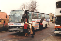 Chenery Travel (National Express contractor) H64 PDW in Newmarket – 20 Jan 1997 (342-16)