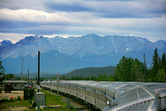 Canada 2016 – The Canadian – View of the Rocky Mountains from Hinton in Alberta
