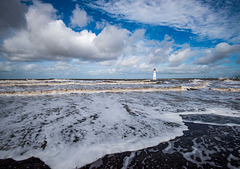 New Brighton seascape with Perch Rock lighthouse in the background