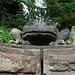 Stone frog in the Chinese Garden, Biddulph Grange, Staffordshire